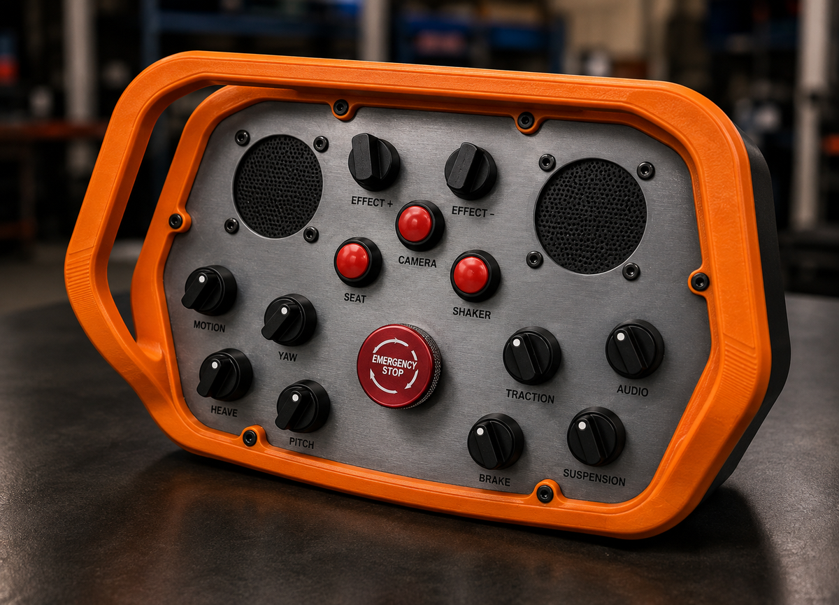 Operator position of the COG-MCS790 crane training simulator